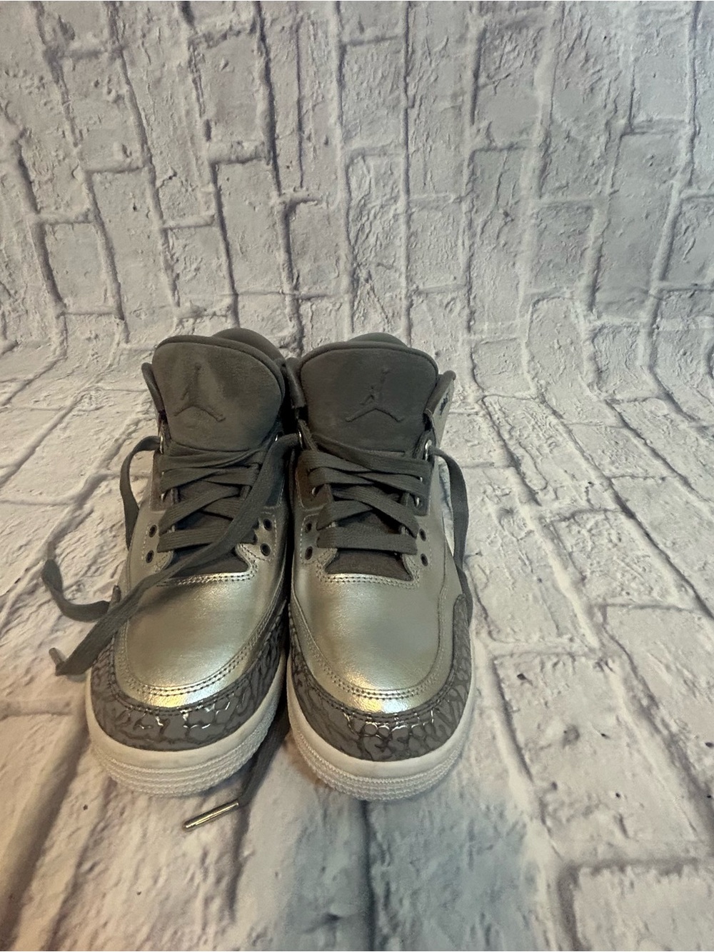 Jordan Kids Metallic Silver High-Top Sneakers